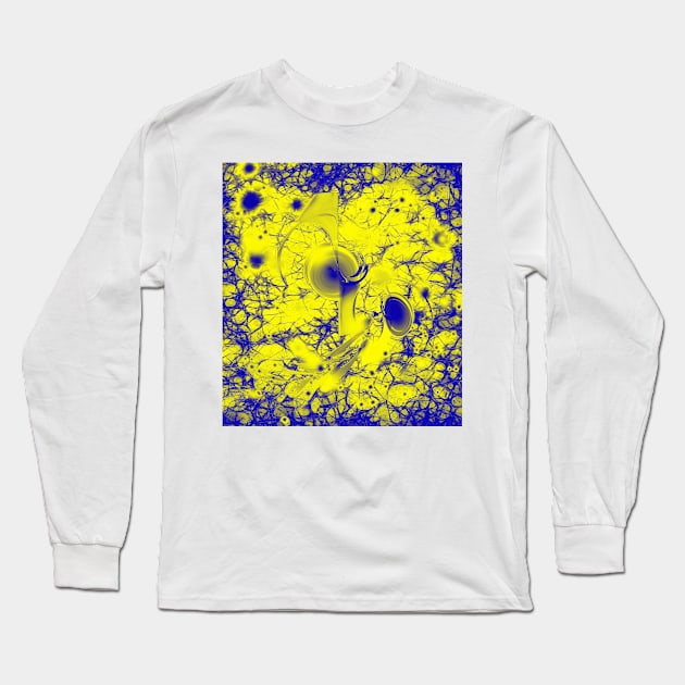 Storm brewing in alien blue and yellow Long Sleeve T-Shirt by hereswendy